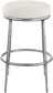 Ferro - Performance Fabric Upholstered Backless Bar Stool - Antique Silver