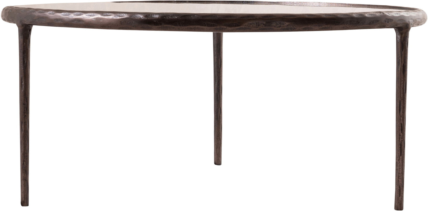 Evren - Glass Top And Aluminum Base Coffee Table