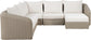 Seacrest - Olefin Water Resistant Fabric And Wicker 6 Piece Outdoor Patio Modular Sectional