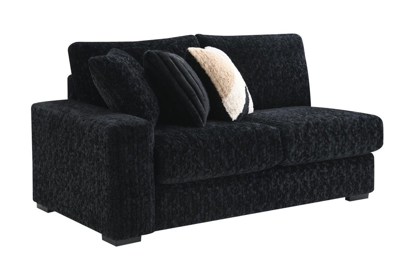 U281 - 6 Piece Setional With Right Chaise (1 LAF + 1 Wedge + 2 Armless Chair + 1 Console + 1 RAF Chaise) - Black