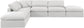 Indulge - Linen 6 Piece Modular Armless Sectional - White