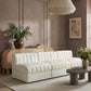 Rummi - Velvet Performance Fabric Upholstered 3 Piece Modular Armless Sofa