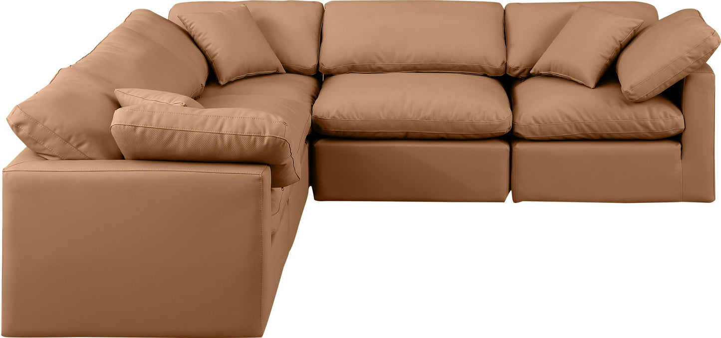 Indulge - Faux Leather 5 Piece Modular Corner Sectional