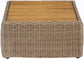 Seacrest - Teak Wood And Wicker Outdoor Patio Coffee Table