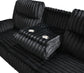 U112 - Corduroy Motion Sofa With Dropdown - Black