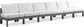 Nizuc - Outdoor Patio 6 Seat Armless Modular Sofa With Gray Frame