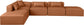 Cube - 6 Piece Modular Corner Armless Sectional - Cognac