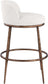 Ferro - Performance Fabric Upholstered Bar Stool - Cream / Antique Bronze