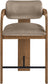 Cedra - Velvet Performance Fabric Upholstered Counter Stool - Brown Frame
