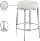 Ferro - Upholstered Backless Counter Stool With Brushed Silver Base