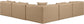Cube - 5 Piece Modular Corner Armless Sectional - Tan