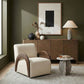 Neria - Chenille Fabric Upholstered Swivel Accent Chair - Painted Brown Base