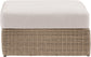 Seacrest - Olefin Water Resistant Fabric And Wicker Outdoor Patio Ottoman/Coffee Table