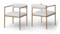 Axis - Linen Textured Beige Fabric Upholstered Dining Chair (Set of 2)