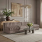 Rummi - Armless Velvet Performance Fabric Upholstered 4 Piece Modular Sofa