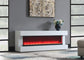 W027 - Fireplace TV Stand With Bluetooth Speaker - White