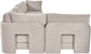 Hammond - Velvet Performance Fabric Upholstered 5 Piece L-Shaped Sectional