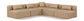 Cube - 5 Piece Modular Corner Armless Sectional - Tan