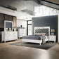 Chelsie - Queen Bed - Gray Fabric & White