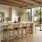Atrium - Upholstered Bar Stool (Set of 2) - Brushed Natural Frame