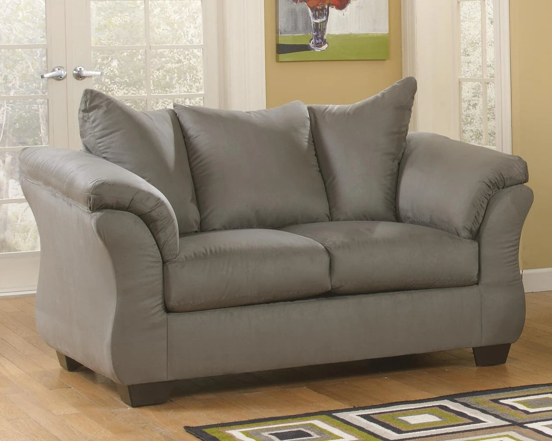 Floor Sample - Darcy Microfiber Color Gray Cobblestone Loveseat