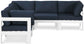Nizuc - Outdoor Patio 5 Piece Modular Sectional With White Frame