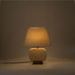 Solis - 14" Genuine Marble And Mango Wood Base With Linen Textured Fabric Shade Table Lamp