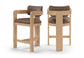 Sacha - Vegan Leather Upholstered Counter Stool With Natural Base
