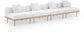 Laguna - 4 Piece 142" Upholstered Outdoor Patio Modular Armless Sofa