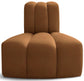 Arc - Velvet Reverse Corner Chair - Saddle