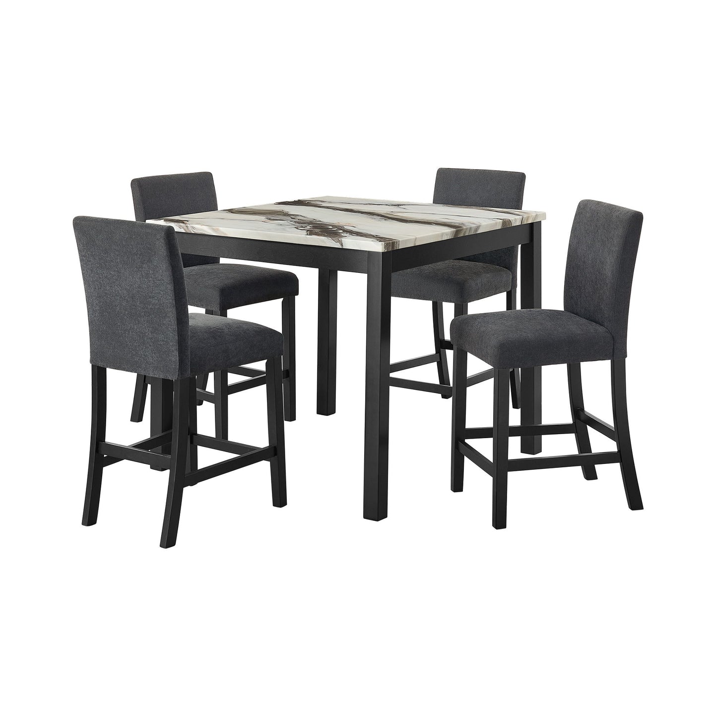 Dalia - 5 Piece Square Counter Set - Black
