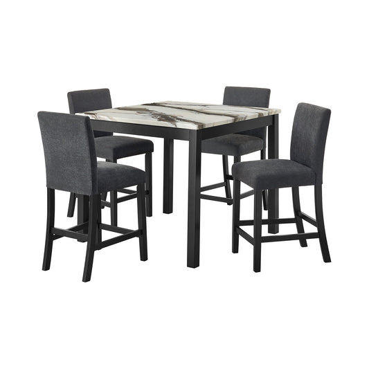 Dalia - 5 Piece Square Counter Set - Black