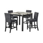 Dalia - 5 Piece Square Counter Set - Black