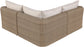 Seacrest - Olefin Water Resistant Fabric And Wicker 3 Piece Outdoor Patio Modular Sectional