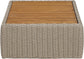 Seacrest - Teak Wood And Wicker Outdoor Patio Coffee Table