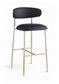 Lupita - Vegan Leather Upholstered Bar Stool With Brushed Gold Frame (Set of 2)