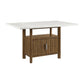 Carmela - Rectangular Counter Table With Marble Top - Brown / White