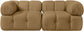 Orin - Velvet Performance Fabric Upholstered 2 Piece Modular Sofa (2 Corner Chairs)