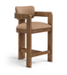 Sacha - Vegan Leather Upholstered Counter Stool With Brown Base