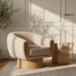 Avella - Interwoven Fabric Swivel Accent Chair - Light Brown Base