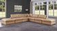 Comfy - 7 Piece Faux Leather Modular Corner Sectional - Tan