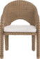 Seacrest - Olefin Water Resistant Fabric And Wicker Outdoor Patio Dining Chair