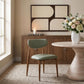 Ronda - Vegan Leather Upholstered Dining Side Chair - Walnut Legs