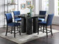 D132 - Faux Marble Counter Table - Black