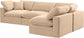 Comfy - 4 Piece Velvet Modular Armless Sectional