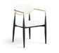 Ronda - Vegan Leather Upholstered Dining Arm Chair - Black Legs
