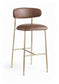 Lupita - Vegan Leather Upholstered Bar Stool With Brushed Gold Frame (Set of 2)