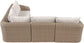 Seacrest - 123.25" Olefin Water Resistant Fabric And Wicker 4 Piece Outdoor Patio Modular Sectional