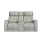 Prime Time - P3 Loveseat With Console, 7 Colors Led, Cup Holders And Wireless Charger Controller - Leather Gel Light Gray
