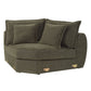 Leighton - Modular Wedge With 4 Pillows - Green Chenille